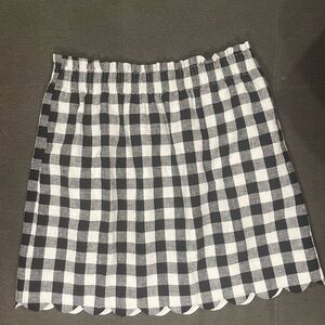 J. Crew Black and White Gingham Mini Skirt
